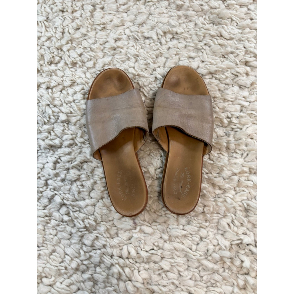 Women's Kork-Ease Beige Leather Slide Sandals Size 10 EU 42